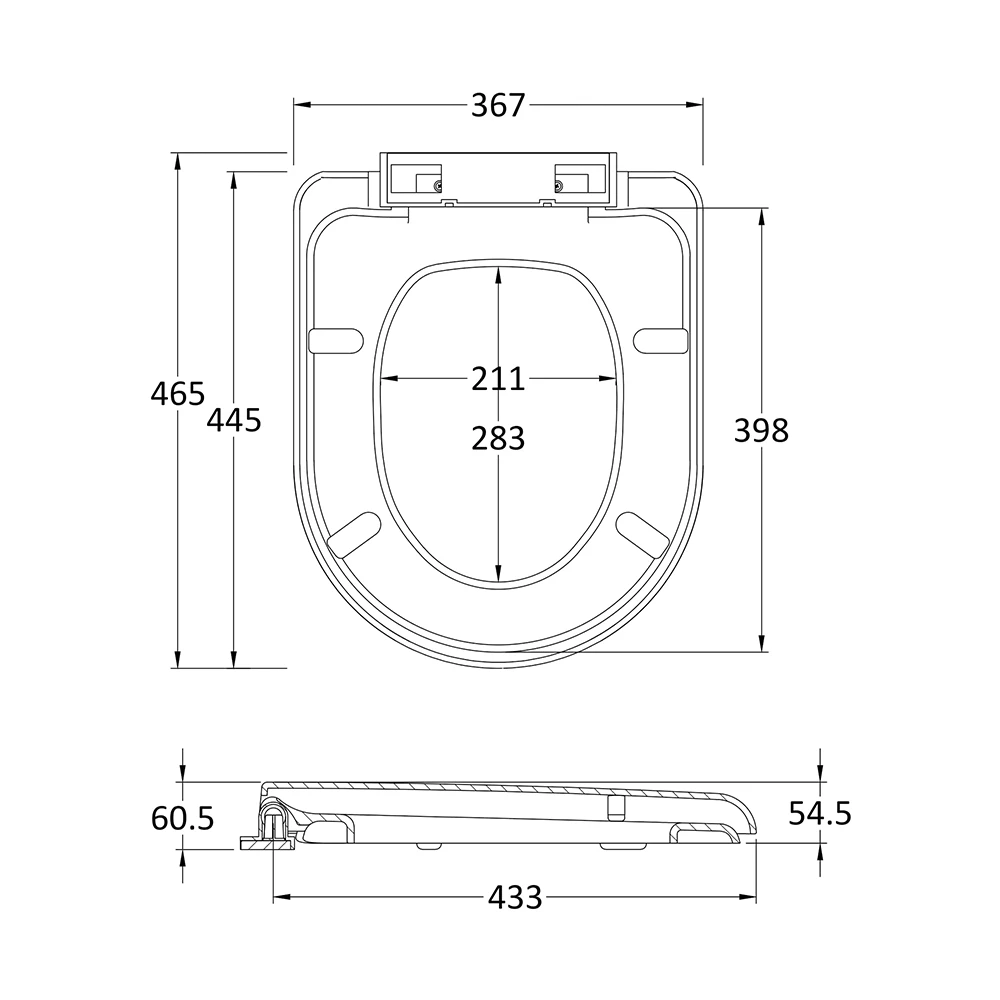 Nuie Standard D-Shaped Soft Close Seat - Top Fix 3 Nuie Standard D-Shaped Soft Close Seat - Top Fix - Image 3