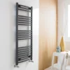 Nuie Curved Anthracite Towel Rail - 1150mm X 500mm | 1689 BTU