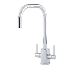 Perrin & Rowe Rubiq Dual Lever 'U' Spout Sink Mixer - Pewter -Vado Shop perrin and rowe 4210