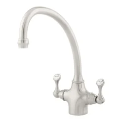 Perrin & Rowe Estruscan Twin Lever Mono Sink Mixer With Swivel Spout - Polished Nickel -Vado Shop perrin and rowe 4320