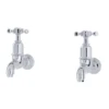 Perrin & Rowe Mayan Crosshead Wall Mounted Bibcocks (Pair) - Chrome