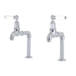 Perrin & Rowe Mayan Lever Deck Mounted Bibcocks (Pair) - Gold