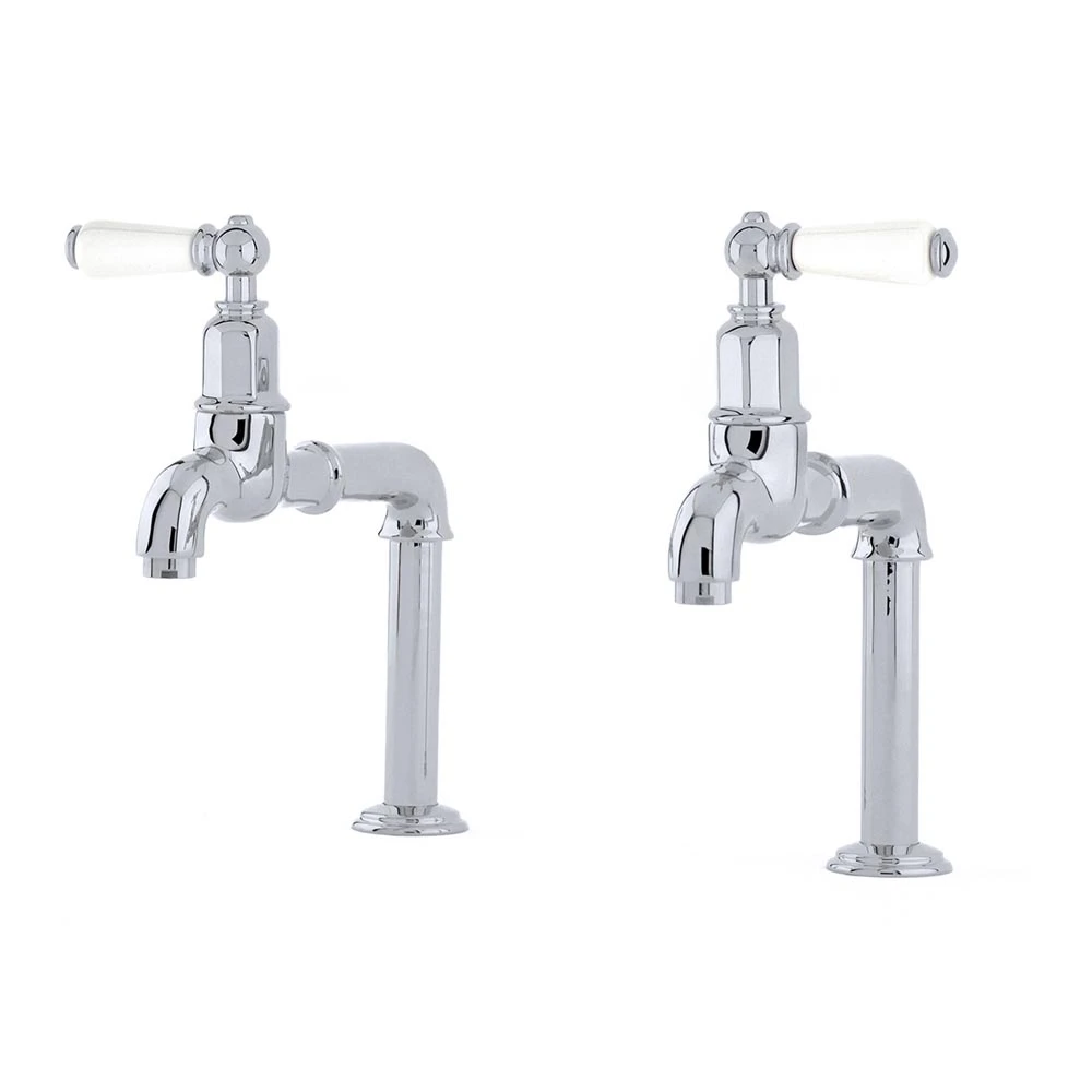 Perrin & Rowe Mayan Lever Deck Mounted Bibcocks (Pair) - Gold 1 Perrin & Rowe Mayan Lever Deck Mounted Bibcocks (Pair) - Gold