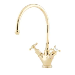 Perrin & Rowe Minoan Twin Crosshead Mono Sink Mixer With Swivel Spout - Gold 14 Perrin & Rowe Minoan Twin Crosshead Mono Sink Mixer With Swivel Spout - Gold -Vado Shop perrin and rowe 4385