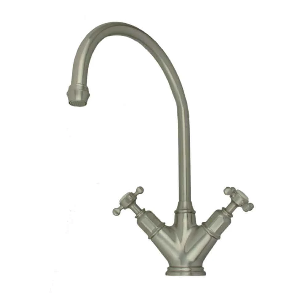 Perrin & Rowe Minoan Twin Crosshead Mono Sink Mixer With Swivel Spout - Gold 8 Perrin & Rowe Minoan Twin Crosshead Mono Sink Mixer With Swivel Spout - Gold - Image 8