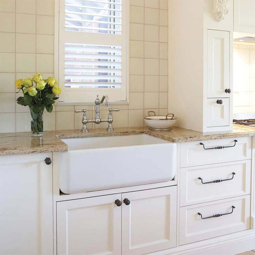 Perrin & Rowe Provence 2 Hole Bridge Sink Mixer With Lever Handles - Polished Nickel 2 Perrin & Rowe Provence 2 Hole Bridge Sink Mixer With Lever Handles - Polished Nickel - Image 2