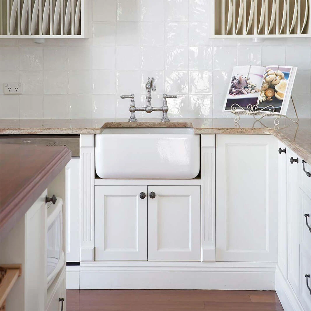 Perrin & Rowe Provence 2 Hole Bridge Sink Mixer With Lever Handles - Polished Nickel 4 Perrin & Rowe Provence 2 Hole Bridge Sink Mixer With Lever Handles - Polished Nickel - Image 4