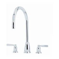 Perrin & Rowe Callisto 3 Hole Lever 'C' Spout Sink Mixer - Chrome