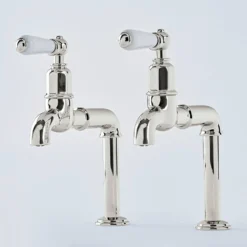 Perrin & Rowe Mayan Lever Deck Mounted Bibcocks (Pair) - Gold 6 Perrin & Rowe Mayan Lever Deck Mounted Bibcocks (Pair) - Gold -Vado Shop perrin and rowe mayan deck bibcocks nickel cutout