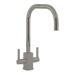 Perrin & Rowe Rubiq Dual Lever 'U' Spout Sink Mixer - Pewter -Vado Shop perrin rowe 4210pf main
