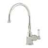Perrin & Rowe Parthian Mono Sink Mixer With Porcelain Lever Handle & Swivel Spout - Chrome