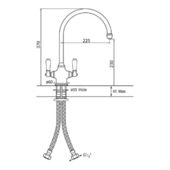 Perrin & Rowe Phoenician Mono Sink Mixer With Porcelain Lever Handles - Chrome -Vado Shop perrinrowe perrin rowe 4460 tech tech