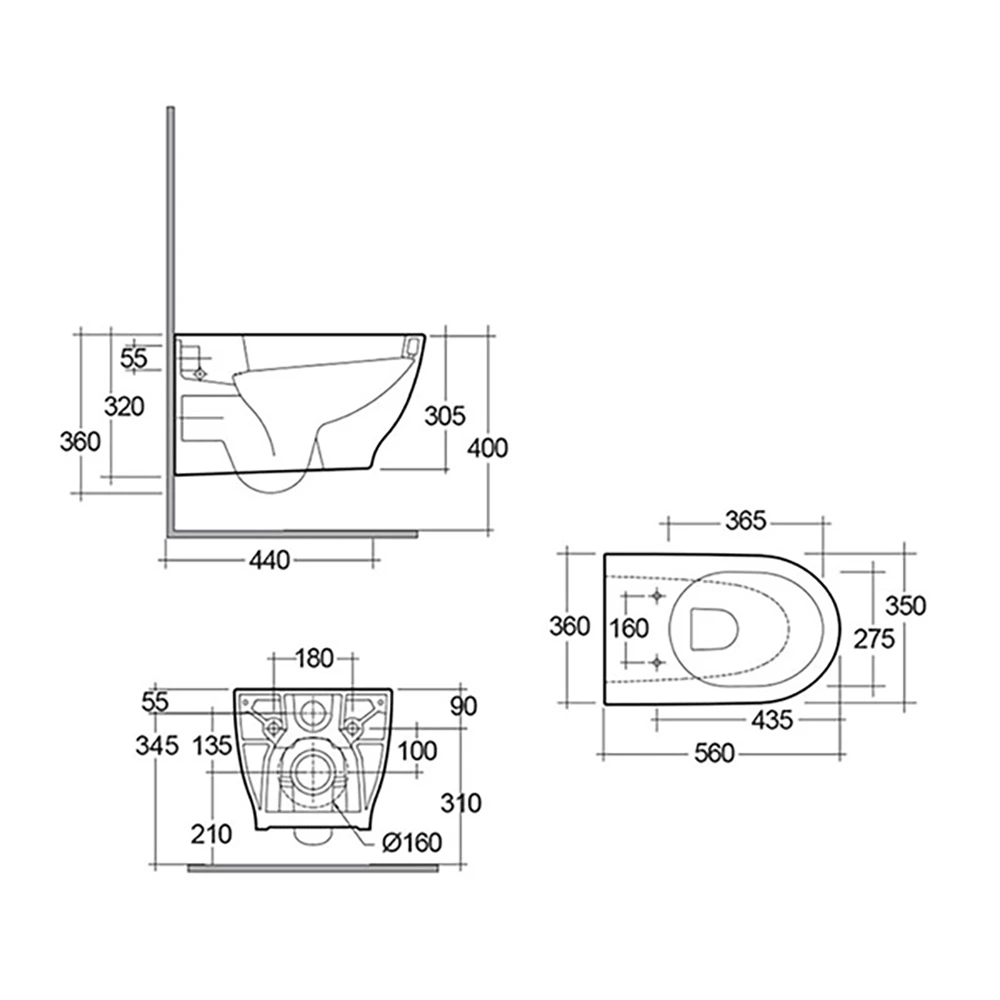RAK Harmony Wall Hung Toilet & Soft Close Seat 3 RAK Harmony Wall Hung Toilet & Soft Close Seat - Image 3