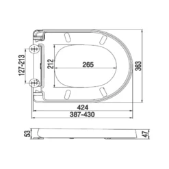 RAK Resort Rimless Wall Hung Toilet & Soft Close Seat -Vado Shop rak resort mini toilet seat drawing 1