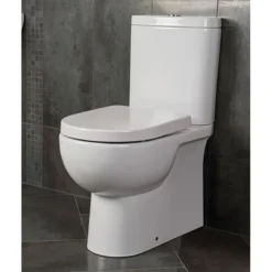 RAK Tonique Close Coupled Fully Back To Wall Toilet & Soft Close Seat -Vado Shop rak tonique back to wall close coupled toilet