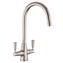 Rangemaster Aquaclassic 2 Monobloc Kitchen Sink Mixer Tap - Brushed Nickel -Vado Shop rangemaster aquaclassic twin lever kitchen tap brushed steel cutout