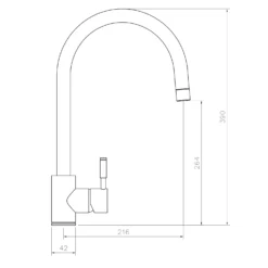 Rangemaster Aquatrend Single Lever Kitchen Mixer Tap - Polished Chrome -Vado Shop rangemaster aquatrend single lever kitchen mixer drawing