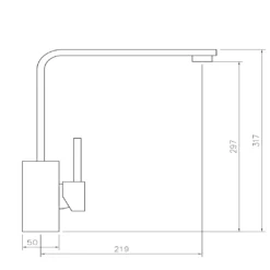 Rangemaster Quadrant Single Lever Monobloc Kitchen Sink Mixer Tap - Chrome 9 Rangemaster Quadrant Single Lever Monobloc Kitchen Sink Mixer Tap - Chrome -Vado Shop rangemaster quadrant single level tap brushed nicket tech drawing