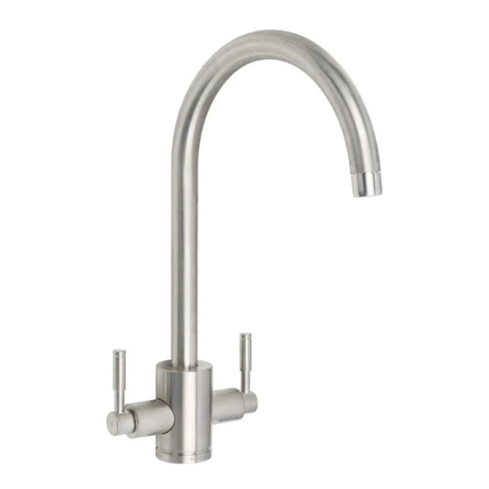 Rangemaster Aquatrend Twin Lever Monobloc Kitchen Sink Mixer Tap - Brushed Brass 4 Rangemaster Aquatrend Twin Lever Monobloc Kitchen Sink Mixer Tap - Brushed Brass - Image 4
