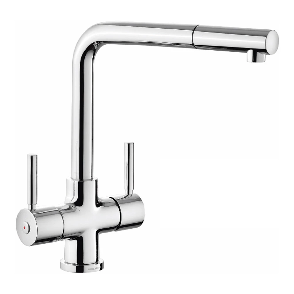 Rangemaster Aquadisc Twin Lever Kitchen Mixer Tap With Pull Out Spout 1 Rangemaster Aquadisc Twin Lever Kitchen Mixer Tap With Pull Out Spout