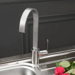 Reginox Amur WRAS Approved Single Lever Mono Kitchen Mixer Tap - Polished Chrome -Vado Shop reginox amur brushed nickel mono kitchen tap lifestyle 3