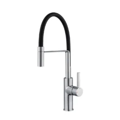 Reginox Aurora Single Lever Chrome & Black Pull Out Mono Kitchen Mixer Tap