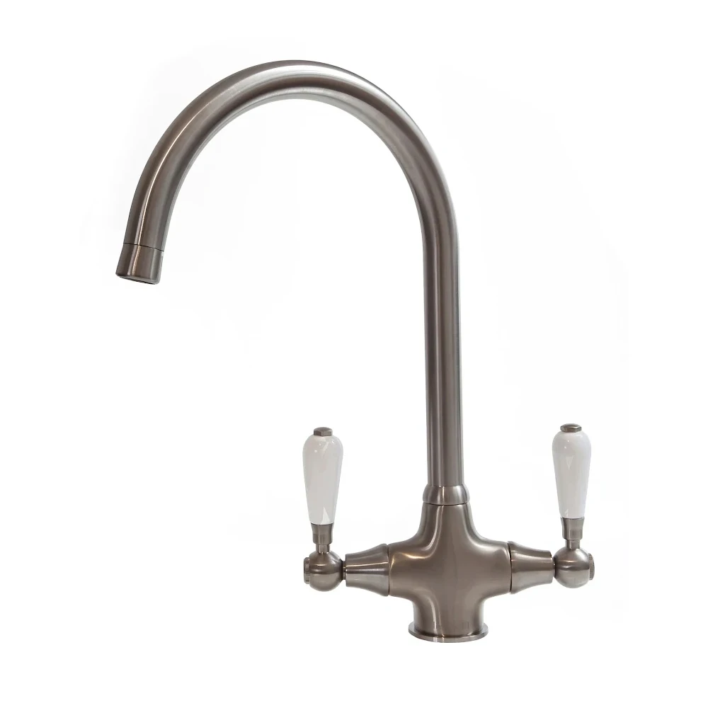 Reginox Elbe WRAS Approved Twin Lever Chrome Traditional Mono Kitchen Mixer Tap 2 Reginox Elbe WRAS Approved Twin Lever Chrome Traditional Mono Kitchen Mixer Tap - Image 2