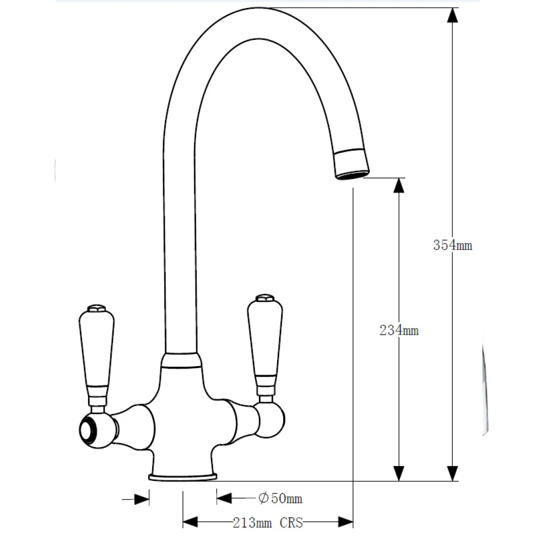 Reginox Elbe WRAS Approved Twin Lever Chrome Traditional Mono Kitchen Mixer Tap 9 Reginox Elbe WRAS Approved Twin Lever Chrome Traditional Mono Kitchen Mixer Tap - Image 9