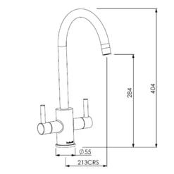Reginox Genesis Twin Lever Kitchen Mixer Tap - Brushed Nickel 9 Reginox Genesis Twin Lever Kitchen Mixer Tap - Brushed Nickel -Vado Shop reginox genesis brushedspec