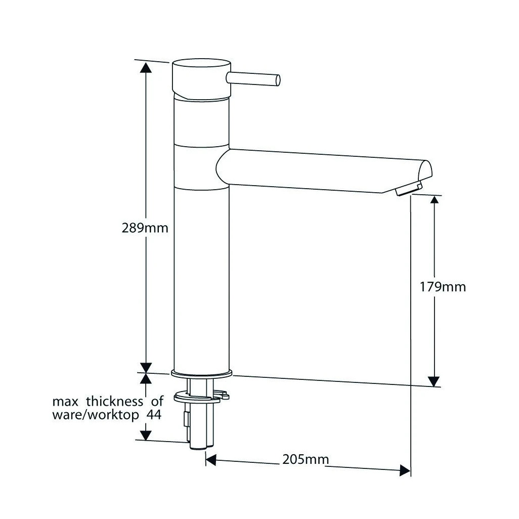 Reginox Hudson WRAS Approved Single Lever Tall Mono Kitchen Mixer Tap - Polished Chrome 3 Reginox Hudson WRAS Approved Single Lever Tall Mono Kitchen Mixer Tap - Polished Chrome - Image 3