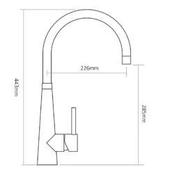 Caple Ridley Single Lever Mono Kitchen Mixer - Gunmetal -Vado Shop rid ss tech