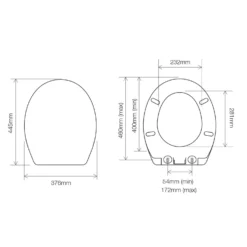 Roper Rhodes Neutron Soft Close Toilet Seat 9 Roper Rhodes Neutron Soft Close Toilet Seat -Vado Shop roper rhodes neutron soft close seat tech drawing 1