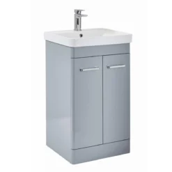 Harbour Identity 500mm Floorstanding Vanity Unit & Basin - Wolf Grey -Vado Shop rossini pebble grey 500 1