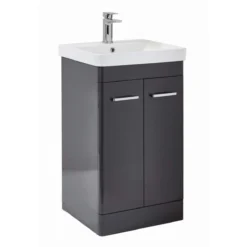 Harbour Identity 500mm Floorstanding Vanity Unit & Basin - Wolf Grey -Vado Shop rossini wolf grey. 500