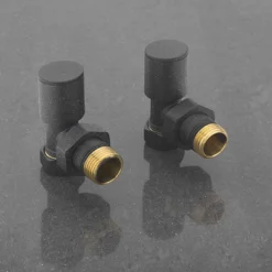 Sagittarius Modern Angled Radiator Valves - Anthracite