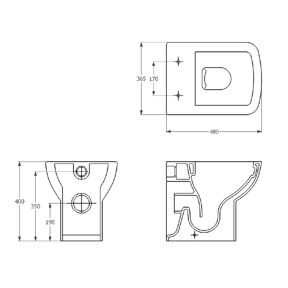 Saneux I-Line Short Projection Back To Wall Rimless Toilet & Soft Close Seat 7 Saneux I-Line Short Projection Back To Wall Rimless Toilet & Soft Close Seat - Image 7