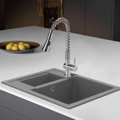 Caple Spiro Single Lever Mono Pull Out Spray Tap - Stainless Steel