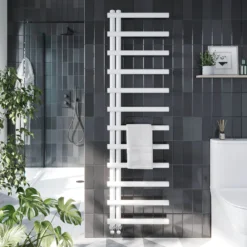 Brenton Spurr White Designer Heated Towel Rail - 1750 X 500mm -Vado Shop spurr1750 500 w lifestyle