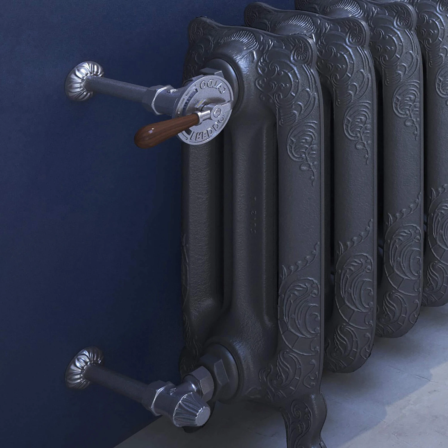 Terma Artistic Anthracite Pipe Masking Set For Cast Iron Radiators 3 Terma Artistic Anthracite Pipe Masking Set For Cast Iron Radiators - Image 3