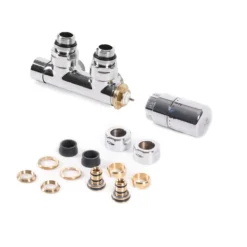 Terma Carlo Poletti 50mm Integrated H Block Left Sided Angled Valve Set -Vado Shop terma carlo poletti 50mm integrated h block valves angled left cutout