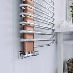 Terma Carlo Poletti 50mm Integrated H Block Left Sided Angled Valve Set -Vado Shop terma carlo poletti 50mm integrated h block valves angled left lifestyle