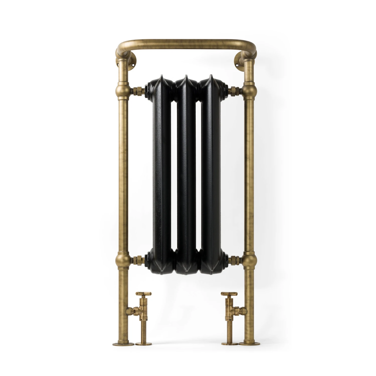 Terma Cast Iron Antique Brass & Chrome Surround Heated Towel Rail - 900 X 490mm 7 Terma Cast Iron Antique Brass & Chrome Surround Heated Towel Rail - 900 X 490mm - Image 7
