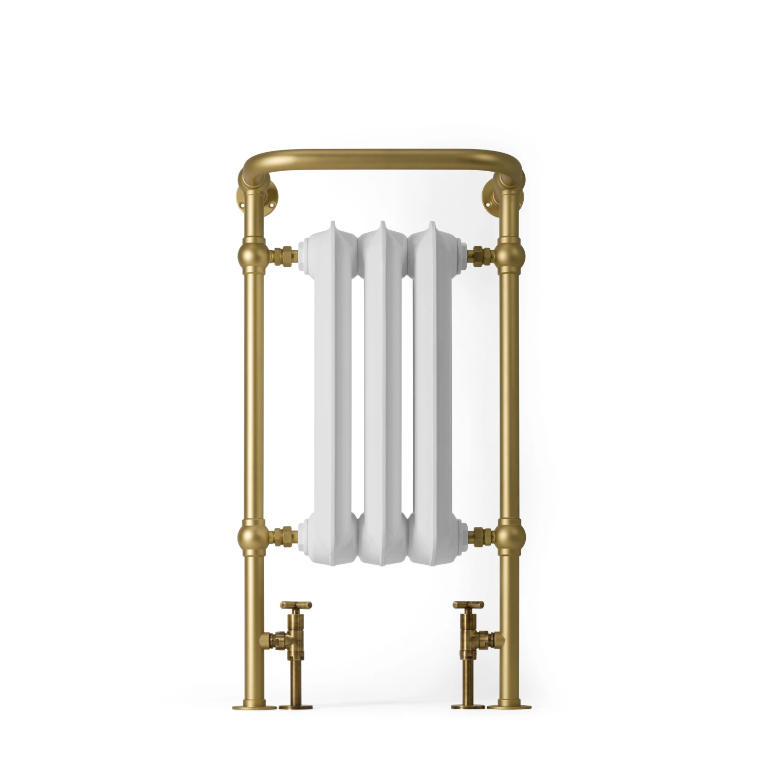 Terma Cast Iron Antique Brass & Chrome Surround Heated Towel Rail - 900 X 490mm 6 Terma Cast Iron Antique Brass & Chrome Surround Heated Towel Rail - 900 X 490mm - Image 6