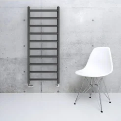Terma Crystal Ladder Heated Towel Rail - Modern Grey - 840 X 400mm -Vado Shop terma crystal heated towel rail modern grey 1200x500mm lifestyle 1