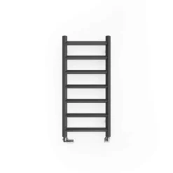 Terma Crystal Ladder Heated Towel Rail - Modern Grey - 840 X 400mm -Vado Shop terma crystal heated towel rail modern grey 840x400mm cutout 1