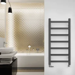 Terma Crystal Ladder Heated Towel Rail - Modern Grey - 840 X 400mm