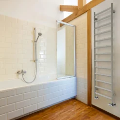 Terma Crystal Ladder Heated Towel Rail - Modern Grey - 840 X 400mm -Vado Shop terma crystal heated towel rail sparkling gravel 1560x500mm lifestyle