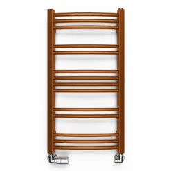Terma Jade Curved Heated Towel Rail - True Copper - 753 X 400mm -Vado Shop terma jade curved heated towel rail true copper 753mm cutout front