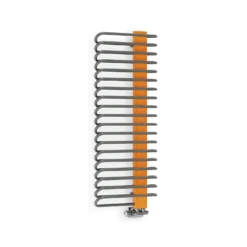 Terma Michelle Designer Heated Towel Rail - Sparkling Cream & Brushed Brass - 780 X 400mm -Vado Shop terma michelle heated towel rail graphite and orange 1200x500mm cutout 2