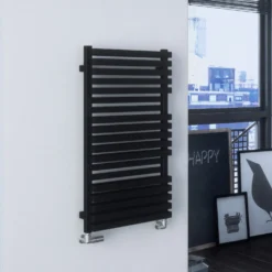 Terma Quadrus Bold Heated Towel Rail - Metallic Black - 1185 X 450mm